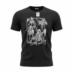 Riddick Art Skeleton Graphic T-Shirt Black Medium New With Tags
